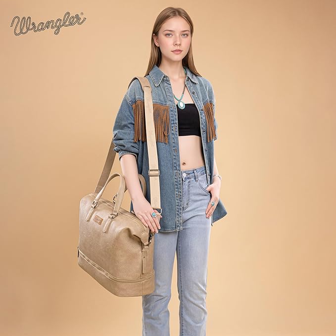 Wrangler Travel Duffel Bag Carry On Overnight Bag with Shoe Compartment Weekender Bag for Women WG253-5110KH