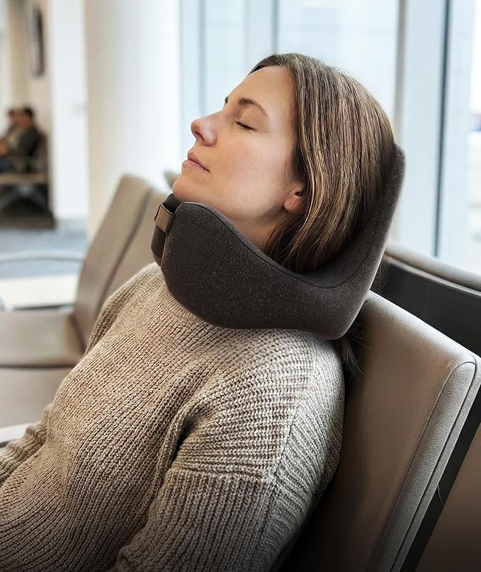 Everlasting Comfort Upgraded Neck Pillow for Airplanes – Memory Foam Travel Headrest for Flying – Portable Multi-Position Travel Pillows with 360°Support – Long Flight Essentials for Sleep & Home Use