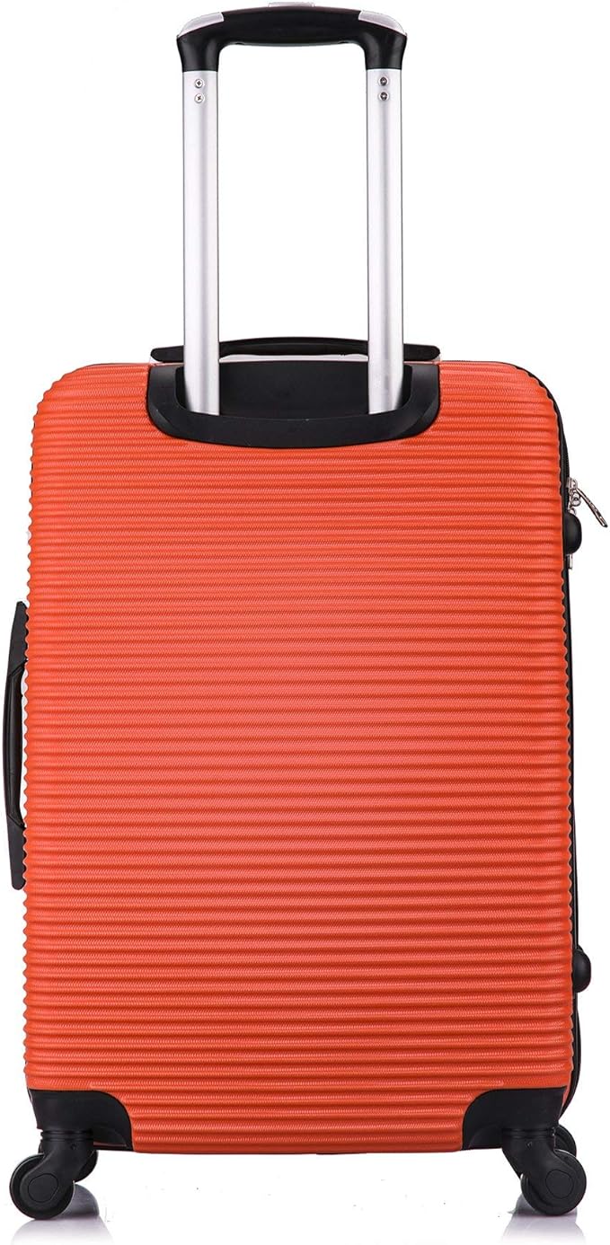 InUSA ROYAL Hardside Spinner Luggage with Ergonomic Handles | Spacious Travel Suitcase with Four Spinner Wheels and Studs | 24 Inch Medium Hardside Spinner Luggage | Orange