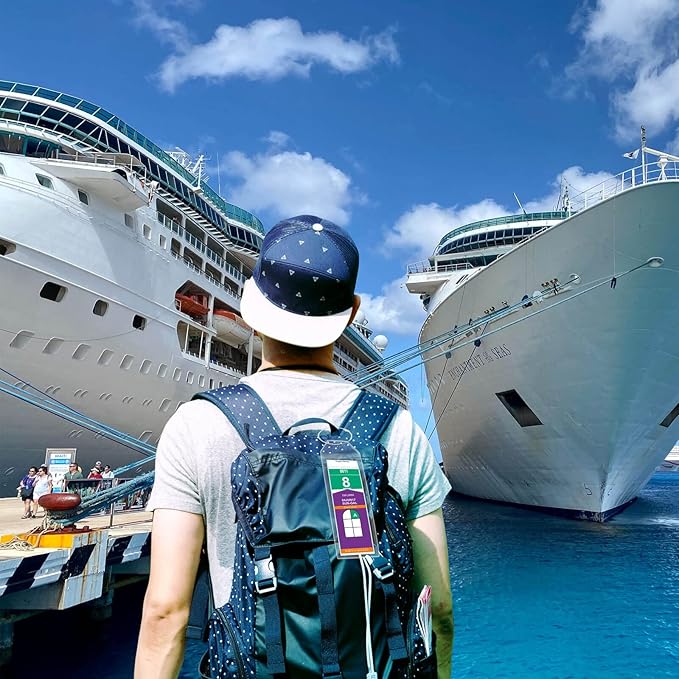 Cruise Luggage Tag Holder for Royal Caribbean & Celebrity 5 Pack, Cruise Ship Essentials 2026 Waterproof, Cruise Must Haves Durable