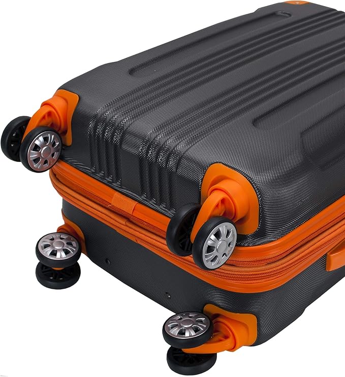 Rockland London Hardside Spinner Wheel Luggage, Charcoal, Carry-On 20-Inch