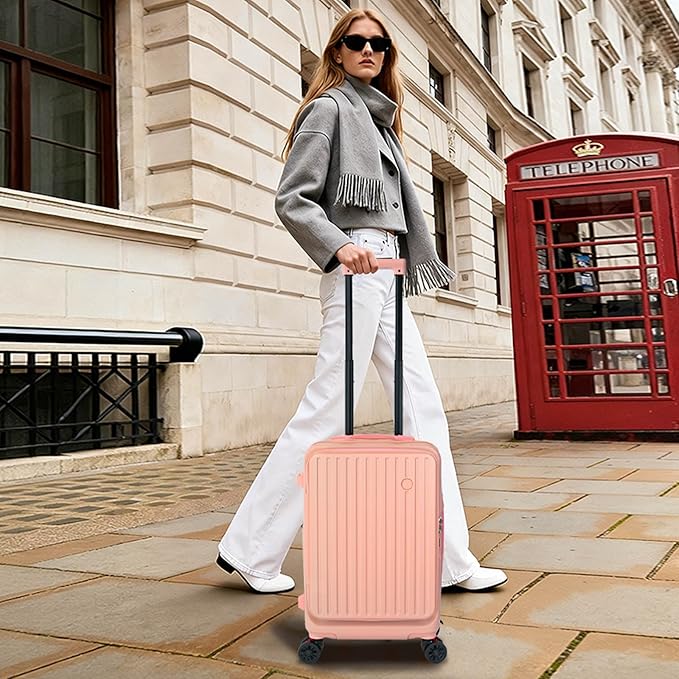 Carry on Luggage 22x14x9 Airline Approved, Carry on Suitcases with Wheels, Expandable Suitcase with YKK zipper, Top Open Design Luggage with Spinner wheels, Perfect for Gift