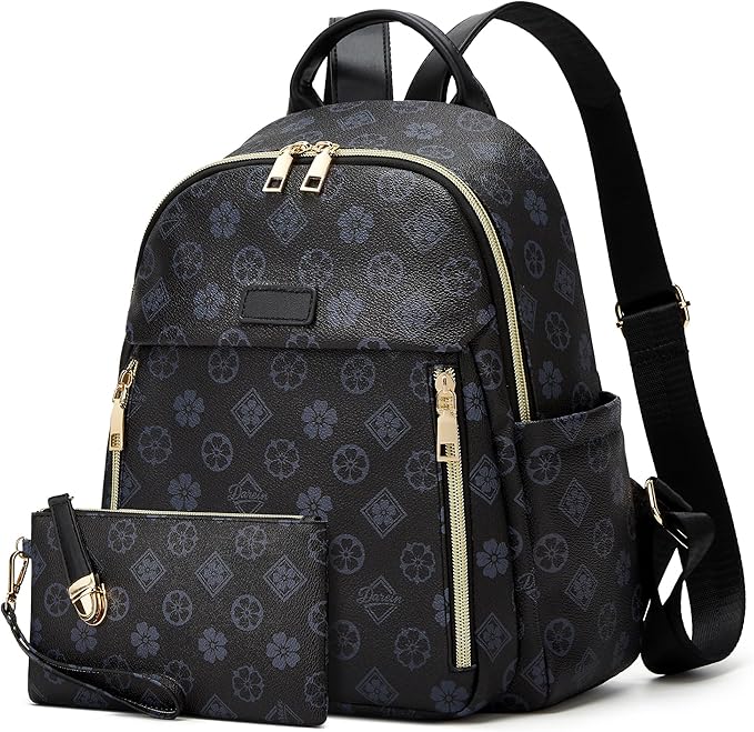 Makes Mini Backpack for Women, Stylish Daypack Purse Handbag Small Casual Daily Travel Bag, Lady Girls Gifts for Work School, 2pcs Sets