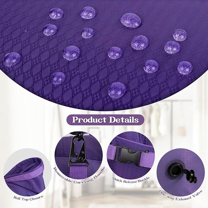 Travel Laundry Bag, Vacuum Compression Dirty Clothes Travel Bag, Waterproof Wet/Dry Space-Saving Laundry Storage Organizer, Smell Proof Storage Bag for Clothing, Swimming, Yoga, Gym, Camping