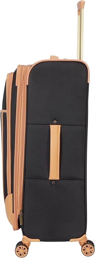 Dockers Seahorse Softside Expandable 8-Wheel Spinner Travel Checked Luggage, 28-Inch, Black