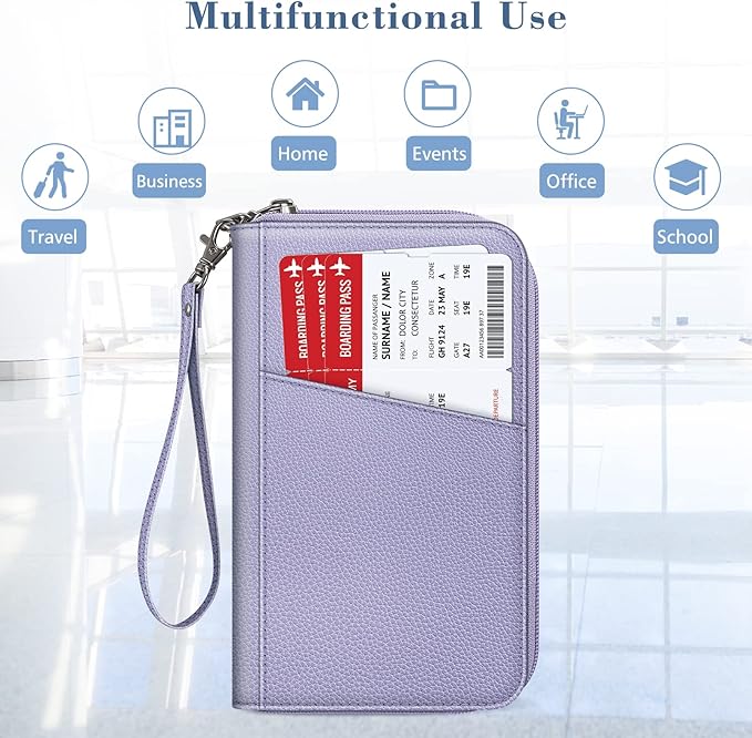 Fintie Family Passport Holder Wallet, RFID Blocking Travel Document Organizer Clutch Bag Credit Cards Case Cover for Women Men