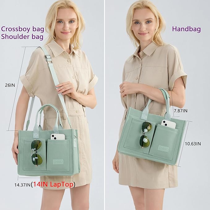 ZHMO Canvas Tote Bag for Women,Women's Bags Crossbody Bags Work Laptop Tote Bag Large Handbags Purse for Travel Nurse Teacher
