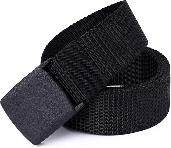 Mile High Life Nylon Web Belt Outdoor Military Belt With TSA Safe Plastic Buckle Belt