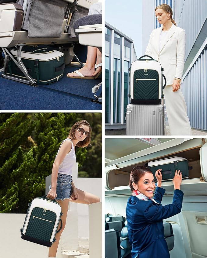 LOVEVOOK Large Travel Backpack for Women, TSA Carry on Backpack for Airplanes, 40L Personal Item Travel Bag for Women fits 17" Laptop,Waterproof Carry on Bag Airplane Approved with 3 Packing Cubes