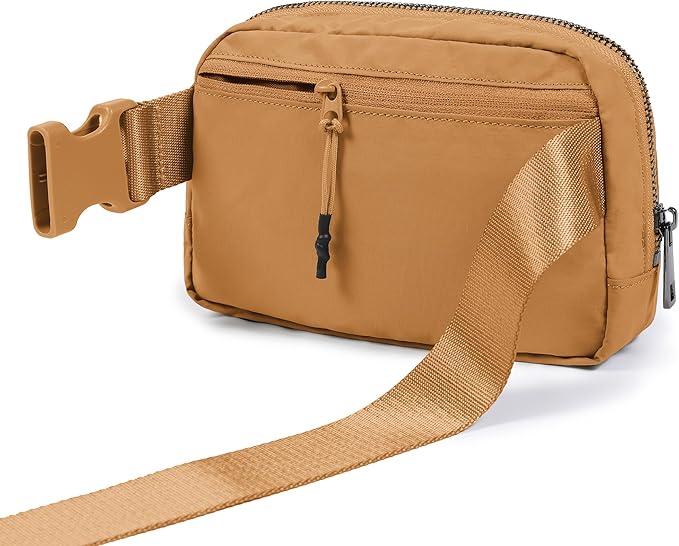 ODODOS Unisex Mini Belt Bag with Adjustable Strap Small Fanny Pack for Workout Running Traveling Hiking, Bronze