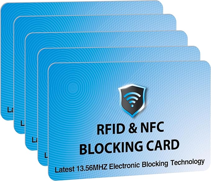 SaiTech IT RFID Blocking Cards Protect Your Entire Wallet, Purse, and Cards from NFC Contactless Theft Wallet for Men & Women - Sky Blue (5 Pcs Sky Blue)