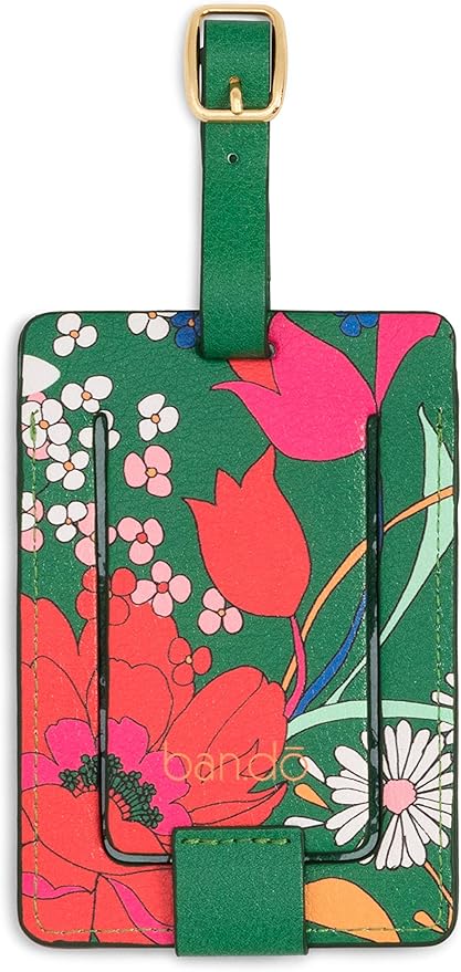 Ban.do Getaway Suitcase Tag for Travel, Durable Vegan Leather Luggage Identifier