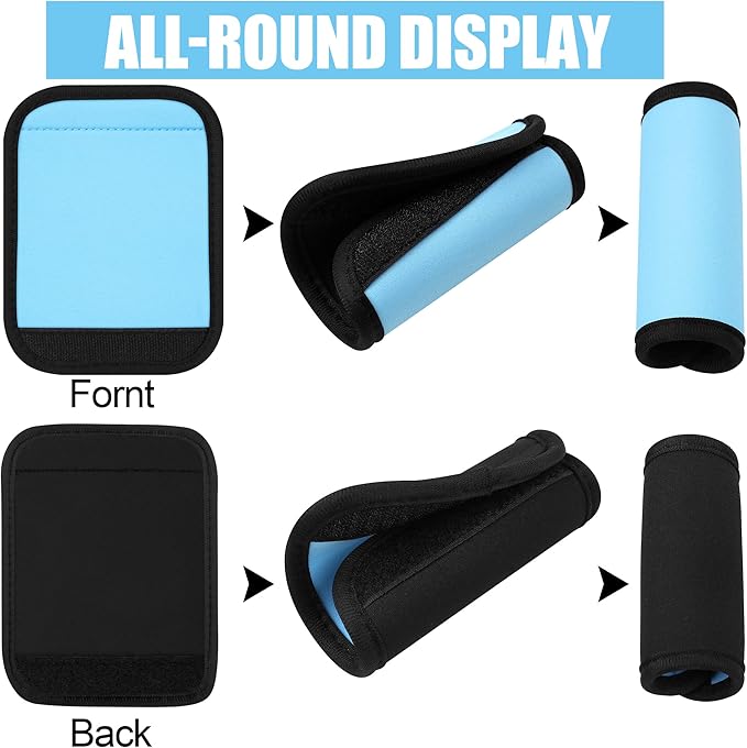 6 Pack Luggage Handle Wrap, Luggage Handle Wraps for Suitcase, Light Blue Luggage Tags, Suitcase Tags identifiers for Travel Accessories