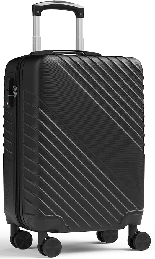21 Inch Carry On Luggage, ABS Hardside Suitcase with Spinner Wheels, Airline-Approved Cabin Luggage with TSA Security Lock, Expandable Travel Suitcase for Flights, Business Trips & Weekend Vacations
