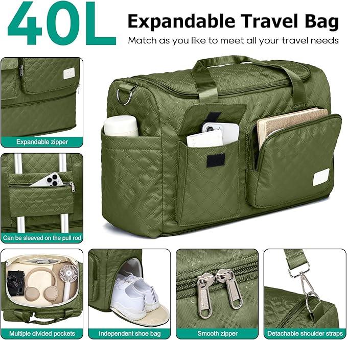 Joyway Luggage Sets 6 Piece with Detachable Spinner Wheels, Lightweight Hard Shell Travel Suitcse Set with TSA Lock (Green, 6 Piece Set)