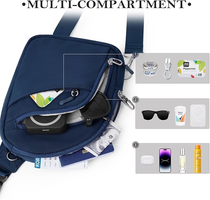 TOPEAST Anti Theft Crossbody Bags for Women Men, Small Sling Crossbody Bag Travel Purse Shoulder Wallet with RFID Blocking