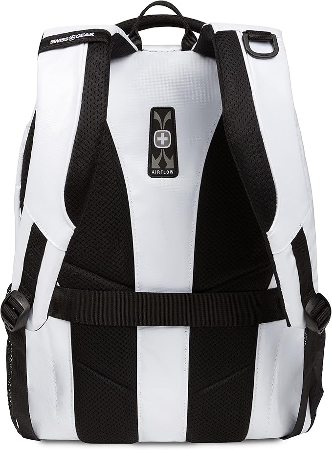 SWISSGEAR Cecil 18-Inch Laptop Backpack Fits 16-Inch Laptop, Travel Daypack with Organizer Pockets, Water Bottle Holders & Padded Straps – White