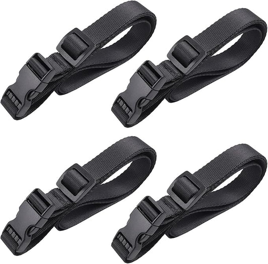 Vigorport Utility Straps Quick Release Nylon Backpack Accessory Bag Strap,Adjustable for Hiking,Travel,Outdoor Sports-4 Pack (Black, 0.75" W-24 L)