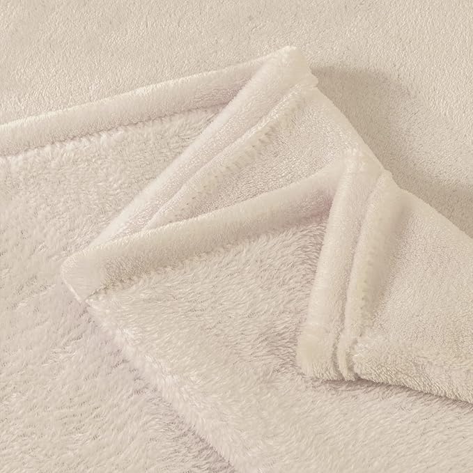 BEDELITE Fleece Blankets Queen Size Beige Throw Blankets for Bed, Luxury Plush Cozy Fuzzy Blanket 90x90 inches, Super Soft Warm Lightweight Throw Blanket All Seasons Suitable