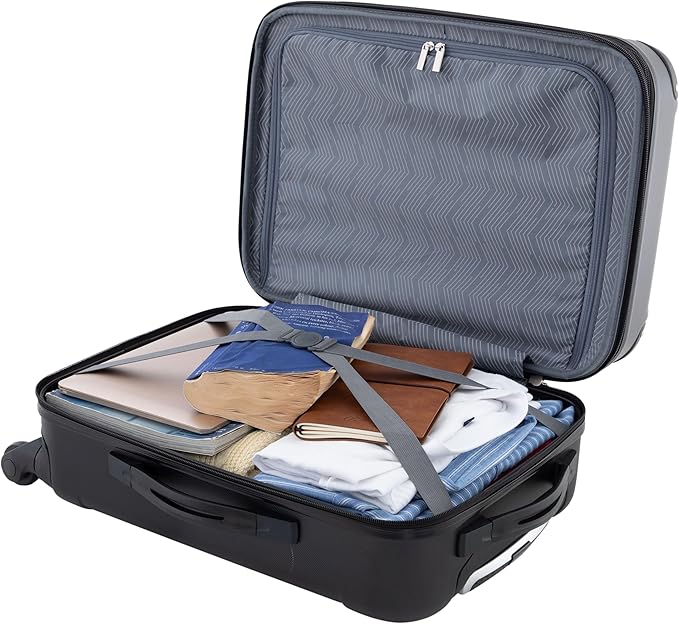 Travelers Club Chicago Hardside Expandable Spinner Luggage, Black, 22" Carry-On