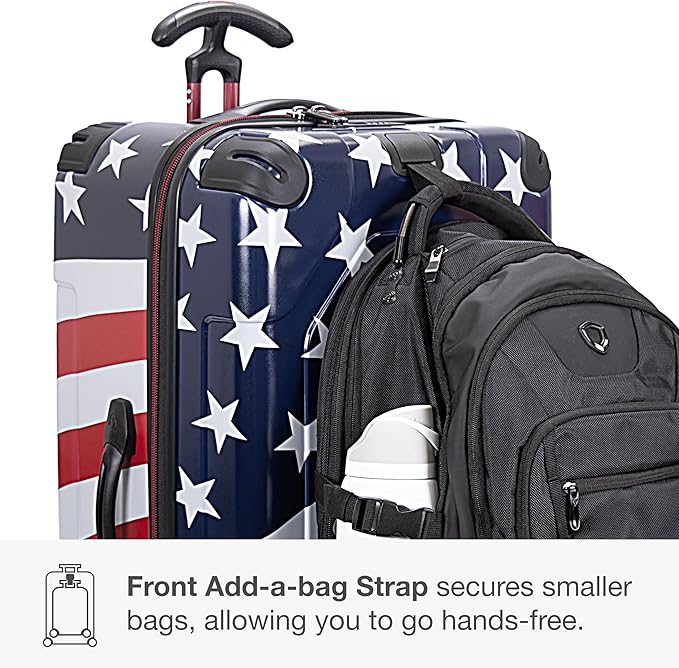 Traveler's Choice Maxporter II Polycarbonate Hardside Trunk with Spinner Wheels, American Flag, 31-Inch Large Trunk