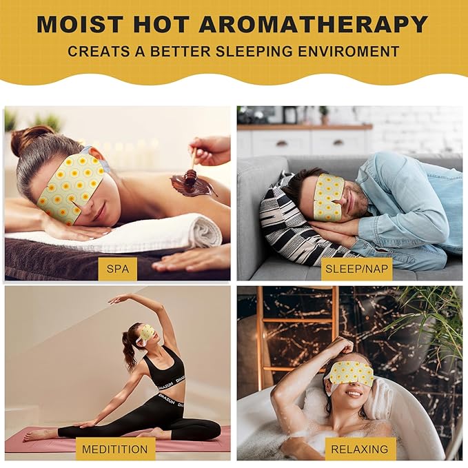 16 Packs Steam Eye Masks for Dry Eyes Heating Eye Mask Warm Compress for Eyes Relief Stress, Eye Fatigue Travel Essential Self Heating Moist Sleep Mask SPA Accessories
