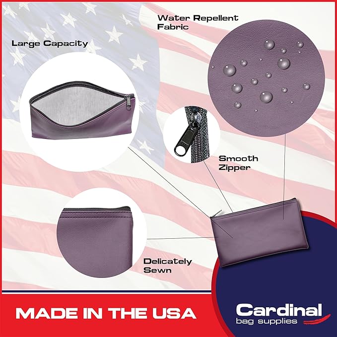 Multi-Purpose Zipper Bag, Reusable, Travel Pouch, Lightweight, Makeup Organizer, 11 x 6 Inch (Purple)
