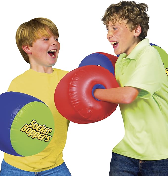 Socker Boppers Inflatable Boxing Pillows - Pair Boppers – colors will vary, Box and Bop, Durable Vinyl, Active Outlet That Aids in Agility, Balance and Coordination, Safe Fun Indoor or Out,(Pack of 2)