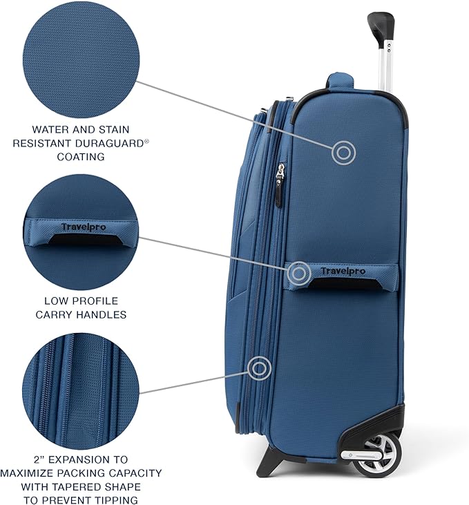 Travelpro Maxlite 5 Softside Expandable Upright 2 Wheel Carry-on Luggage, Lightweight, 21-Inch - Ensign Blue