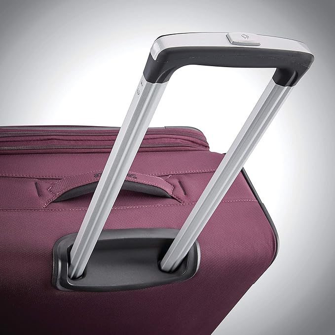 Samsonite Ascella X Softside Expandable Luggage with Spinner Wheels, Plum, Checked-Large 29-Inch