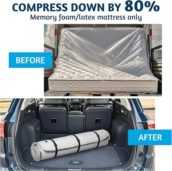 Vacuum Mattress Bag for Memory Foam and Latex - Sealed for Easy Movement, Transport and Storage (Twin/Twin-XL)