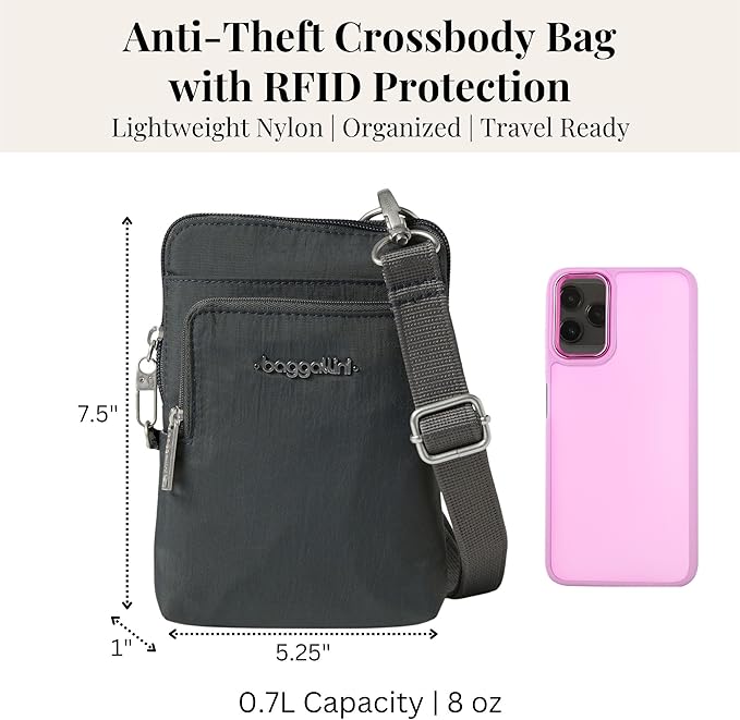 Baggallini Women's Securtex Anti-theft Activity Crossbody Bag