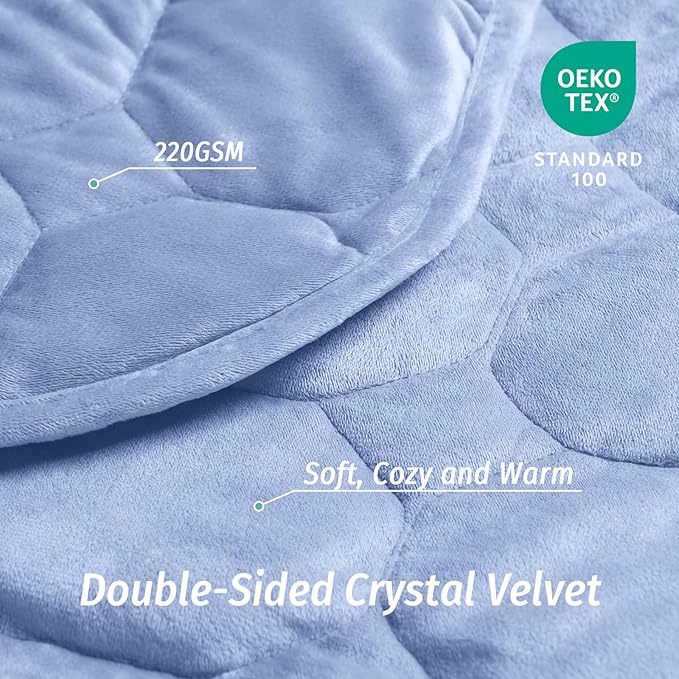 Wemore Weighted Lap Blanket 7lbs for Adults, Small Weighted Blanket for Travel, Calming, Relaxing, Napping and Sleeping, All-Season Weighted Lap Pad, Machine Washable, Sky Blue 24x29 inches