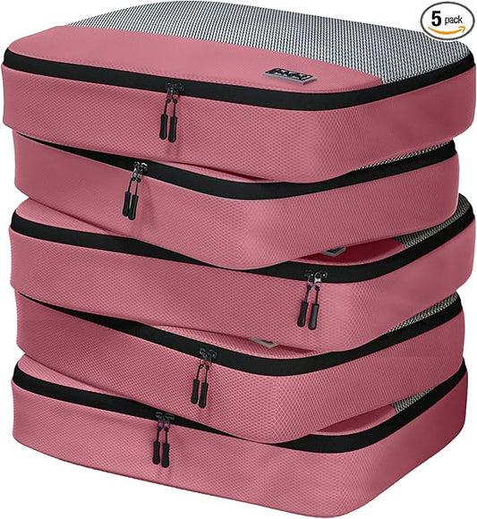 Large Packing Cubes for Travel - 5pc Packing Cubes for Suitcases - Lightweight Luggage Organizer Bags (Non-Compression)