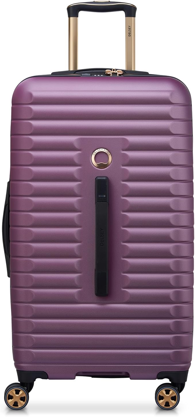 DELSEY PARIS Cruise 3.0 Hardside Expandable Luggage with Spinner Wheels, Plum, Checked 26 Inch Trunk