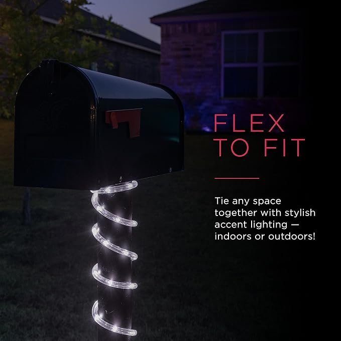 UltraPro 50 Foot LED Rope Lights, Clear Rope, Daylight 5000K, Outdoor