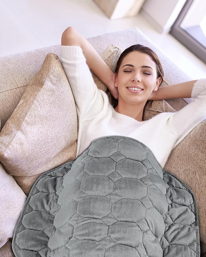 Topblan Weighted Lap Blanket 7lbs for Adults, Small Weighted Blanket Throw for Napping, Relaxation, Calming and Travel, Skin Friendly & Machine Washable for All-Season Sleeping, Grey 24x29 inches