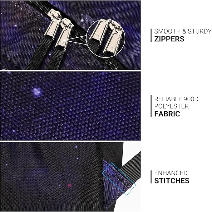 ZORFIN 26L Backpack for College, and Travel: Water Resistant Bookbag - Night Sky