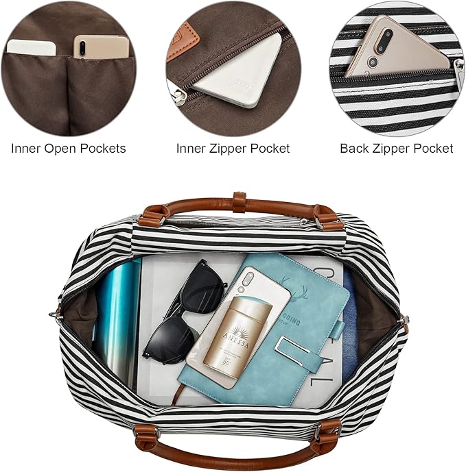 S-ZONE Weekender Bags for Women and Men Travel Duffel Bags with Shoe Compartment Overnight Carry on Duffle Tote Bag