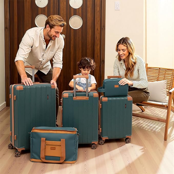 Luggage Sets 5 Piece，Suitcase with Spinner Wheels，ABS Hard Case Luggage，with TSA Lock Durable Travel Luggage，large capacity carry on luggage (20/24/28inch)