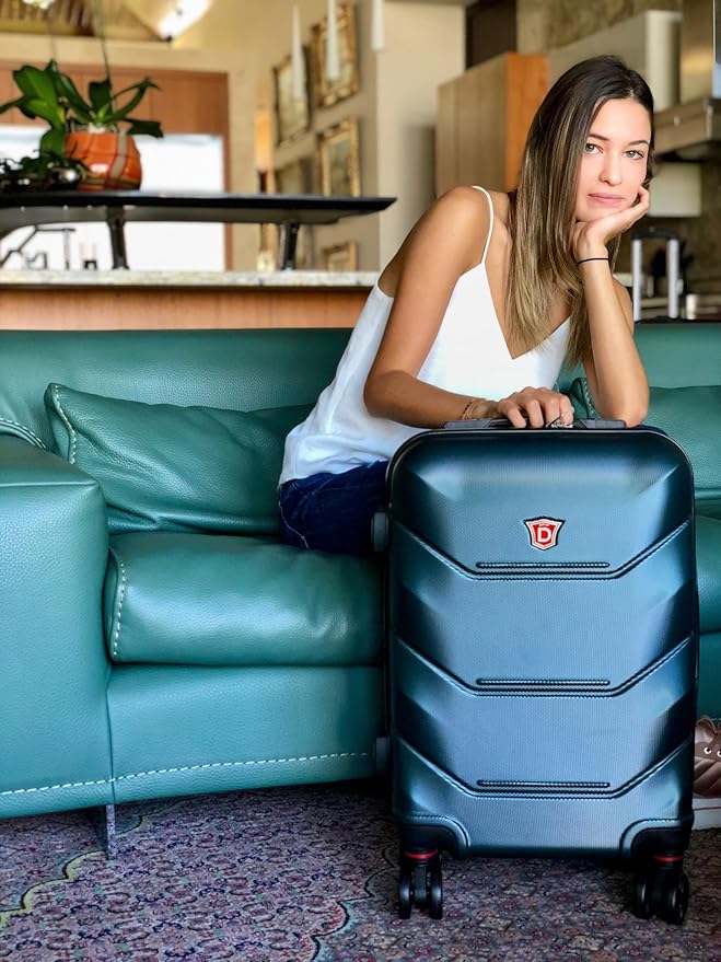 DUKAP ZONIX Luggage with Spinner Wheels | Durable Lightweight Hardside Suitcase, Spacious Travel Bag with Handle and Trolley | 26 Inch Medium Checked Luggage | Green