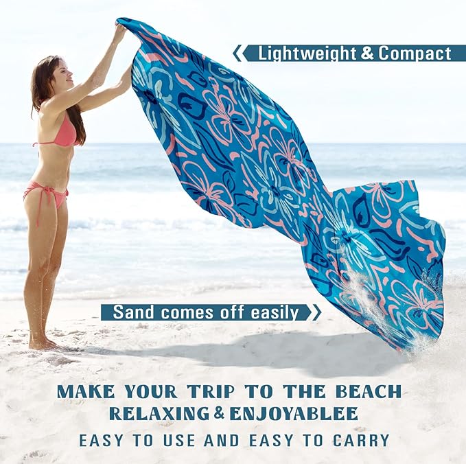Famstar Beach Blanket Sandproof Waterproof 78''×110'' 1-7Adults Oversized,Compact Lightweight Durable Beach Mat for Travel Camping Hiking Picnic Blanket