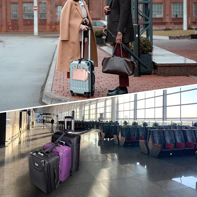 Wisdompro 2 Pcs Add a Bag Luggage Strap, Heavy Duty Adjustable Suitcase Belt Travel Attachment Travel Accessories for Connecting Your Luggage Together - Black (T-Type and Normal)
