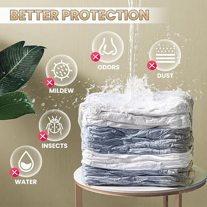 TAILI 8 Pack Vacuum Storage Bags, Cube Combo Space Saver Bags (3 Jumbo +5 Medium), Vacuum Seal Bags for Clothing, Bedding, Comforters, Blankets, Home Oragnizer and Closet Storage