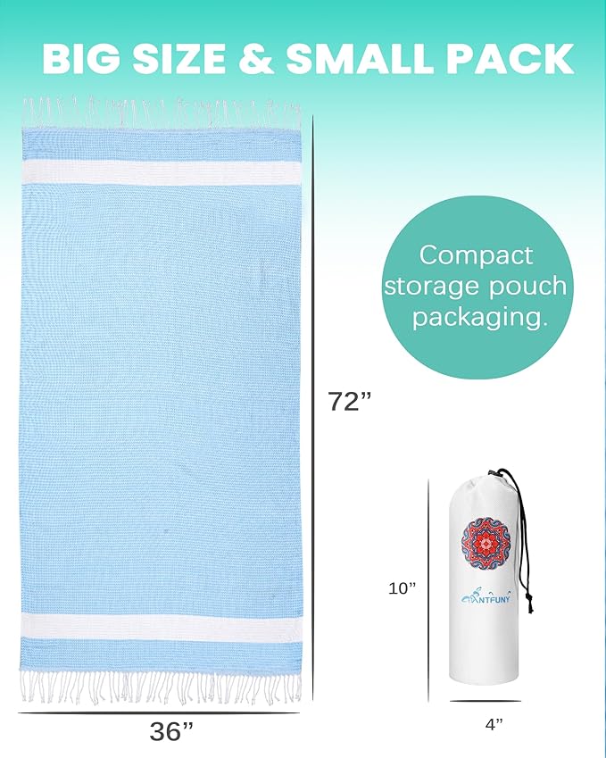 6 Packs Turkish Beach Towels Oversized Swim Towel Set Bulk Quick Dry Bath Pool SandFree Extra Large Xl Big Blanket Adult Travel Essentials Cruise Accessories Must Have Clearance Vacation Stuff