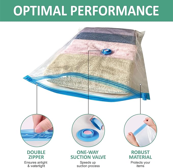Vacuum Storage Bags with Electric Pump, Space Saver Vacuum Seal Bags with Pump, Sealer Compression for Clothes, Comforters, Blankets, Bedding, 10 Large
