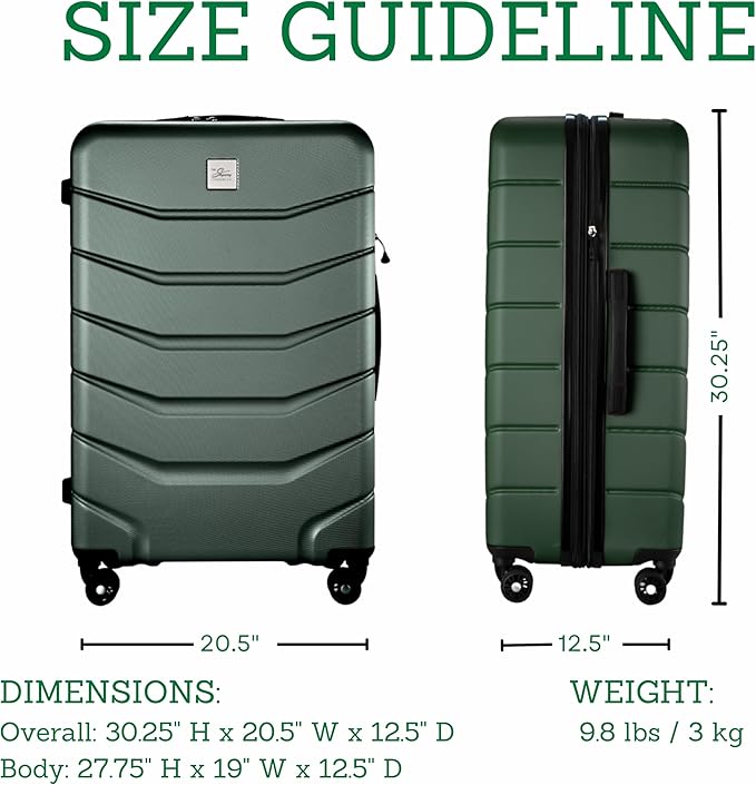 Skyway Luggage Silverton Hardside Collection – Lightweight Durable Suitcases with Wheels, Expandable Luggage for Travel Essentials with TSA Lock, 28-inch Large Checked, Thyme