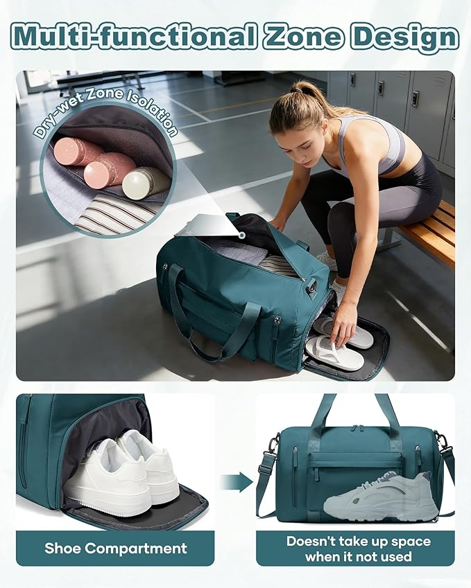 Gym Bag Womens,Travel Duffel Carry on Bag Sport Tote Bag Weekend Overnight Bag