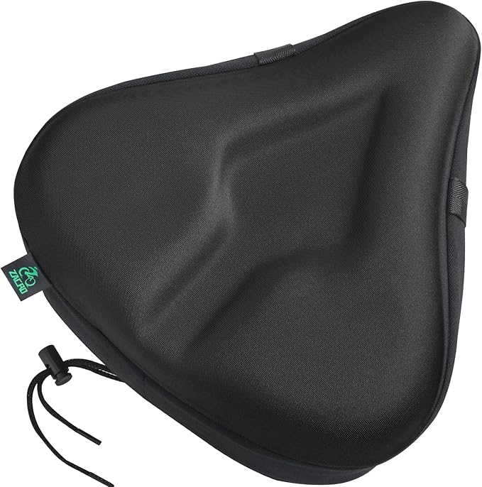 Zacro Bike Seat Cushion - Gel Padded Bike Seat Cover for Men Women Comfort, Extra Soft Exercise Bicycle Seat Compatible with Peloton, Outdoor & Indoor Bike Saddles