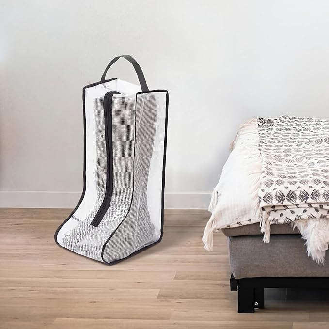 Boots Storage Bag, Portable Shoe Bags for Storage and Travel, Clear Dust Proof Boots Cover Bag, Boot Organizer (Large)